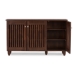 Baxton Studio Fernanda Modern and Contemporary 3-Door Oak Brown Wooden Entryway Shoes Storage Wide Cabinet - BSOSC864573 A-Dirty Oak