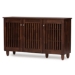 Baxton Studio Fernanda Modern and Contemporary 3-Door Oak Brown Wooden Entryway Shoes Storage Wide Cabinet - BSOSC864573 A-Dirty Oak