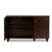 Baxton Studio Winda Modern and Contemporary 3-Door Dark Brown Wooden Entryway Shoes Storage Cabinet - BSOSC864573 B-Wenge
