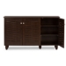 Baxton Studio Winda Modern and Contemporary 3-Door Dark Brown Wooden Entryway Shoes Storage Cabinet - BSOSC864573 B-Wenge