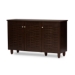 Baxton Studio Winda Modern and Contemporary 3-Door Dark Brown Wooden Entryway Shoes Storage Cabinet - BSOSC864573 B-Wenge