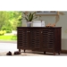 Baxton Studio Winda Modern and Contemporary 3-Door Dark Brown Wooden Entryway Shoes Storage Cabinet - BSOSC864573 B-Wenge