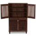 Baxton Studio Fernanda Modern and Contemporary 4-Door Oak Brown Wooden Entryway Shoes Storage Tall Cabinet - BSOSC864574 A-Dirty Oak
