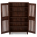 Baxton Studio Fernanda Modern and Contemporary 4-Door Oak Brown Wooden Entryway Shoes Storage Tall Cabinet - BSOSC864574 A-Dirty Oak