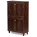 Baxton Studio Fernanda Modern and Contemporary 4-Door Oak Brown Wooden Entryway Shoes Storage Tall Cabinet - BSOSC864574 A-Dirty Oak