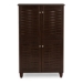Baxton Studio Winda Modern and Contemporary 4-Door Dark Brown Wooden Entryway Shoes Storage Cabinet