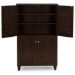 Baxton Studio Winda Modern and Contemporary 4-Door Dark Brown Wooden Entryway Shoes Storage Cabinet - BSOSC864574 B-Wenge