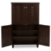 Baxton Studio Winda Modern and Contemporary 4-Door Dark Brown Wooden Entryway Shoes Storage Cabinet - BSOSC864574 B-Wenge