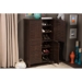 Baxton Studio Winda Modern and Contemporary 4-Door Dark Brown Wooden Entryway Shoes Storage Cabinet - BSOSC864574 B-Wenge