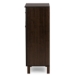 Baxton Studio Felda Dark Brown Modern Shoe Cabinet with 2 Doors and Drawer - BSOSC864598-Wenge