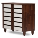 Baxton Studio Gisela Oak and White 2-tone Shoe Cabinet With 2 Doors - BSOSC865512-Dirty Oak