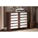 Baxton Studio Gisela Oak and White 2-tone Shoe Cabinet With 2 Doors - BSOSC865512-Dirty Oak