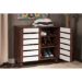 Baxton Studio Gisela Oak and White 2-tone Shoe Cabinet With 2 Doors - BSOSC865512-Dirty Oak