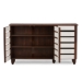 Baxton Studio Gisela Oak and White 2-tone Shoe Cabinet With 3 Doors - BSOSC865513-Dirty Oak