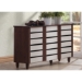 Baxton Studio Gisela Oak and White 2-tone Shoe Cabinet With 3 Doors - BSOSC865513-Dirty Oak