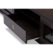 Baxton Studio Beasley 70-Inch Dark Brown TV Cabinet with 2 Sliding Doors and Drawer - BSOTV834180-Wenge