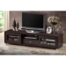 Baxton Studio Beasley 70-Inch Dark Brown TV Cabinet with 2 Sliding Doors and Drawer - BSOTV834180-Wenge