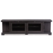 Baxton Studio Viveka 70-Inch Dark Brown Wood TV Cabinet with 2 Glass Doors and 2 Doors