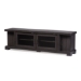 Baxton Studio Viveka 70-Inch Greyish Dark Brown Wood TV Cabinet with 2 Glass Doors and 2 Doors - BSOTV838076-Embosse