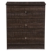 Baxton Studio Decon Modern and Contemporary Espresso Brown Wood 3-Drawer Storage Chest