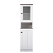 Baxton Studio Lauren Modern and Contemporary Two-tone White and Dark Brown Buffet and Hutch Kitchen Cabinet