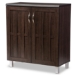 Baxton Studio Excel Modern and Contemporary Dark Brown Sideboard Storage Cabinet - BSOSR 890005-Wenge