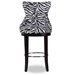 Baxton Studio Peace Modern and Contemporary Zebra-print Patterned Fabric Upholstered Bar Stool with Metal Footrest - BSOWS-2075-Zebra