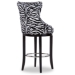 Baxton Studio Peace Modern and Contemporary Zebra-print Patterned Fabric Upholstered Bar Stool with Metal Footrest - BSOWS-2075-Zebra