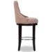 Baxton Studio Harmony Modern and Contemporary Button-tufted Beige Fabric Upholstered Bar Stool with Metal Footrest - BSOWS-2076-Beige