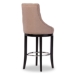 Baxton Studio Harmony Modern and Contemporary Button-tufted Beige Fabric Upholstered Bar Stool with Metal Footrest - BSOWS-2076-Beige