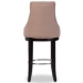 Baxton Studio Harmony Modern and Contemporary Button-tufted Beige Fabric Upholstered Bar Stool with Metal Footrest - BSOWS-2076-Beige