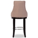 Baxton Studio Harmony Modern and Contemporary Button-tufted Beige Fabric Upholstered Bar Stool with Metal Footrest - BSOWS-2076-Beige