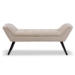 Baxton Studio Tamblin Mid-century Modern Retro Beige Linen Fabric Upholstered Grid-Tufting 50-Inch Bench - BSOWS-B1215-Dark Beige