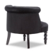 Baxton Studio Flax Victorian Style Contemporary Black Velvet Fabric Upholstered Vanity Accent Chair - BSOWS-GK756-Black