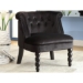 Baxton Studio Flax Victorian Style Contemporary Black Velvet Fabric Upholstered Vanity Accent Chair - BSOWS-GK756-Black