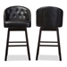 Baxton Studio Avril Modern and Contemporary Black Faux Leather Tufted Swivel Barstool with Nail heads Trim - BSOBBT5210A1-BS-Black