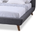 Baxton Studio Jonesy Scandinavian Style Mid-century Grey Fabric  Upholstered Queen Size Platform Bed - BSOBBT6537-Queen-Grey