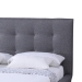 Baxton Studio Jonesy Scandinavian Style Mid-century Grey Fabric  Upholstered Queen Size Platform Bed - BSOBBT6537-Queen-Grey