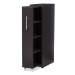 Baxton Studio Lindo Dark Brown Wood Bookcase with One Pulled-out Door Shelving Cabinet - BSOSH-001-Espresso