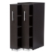 Baxton Studio Lindo Dark Brown Wood Bookcase with Two Pulled-out Doors Shelving Cabinet - BSOSH-002-Espresso