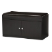 Baxton Studio Margaret Modern and Contemporary Dark Brown Wood 2-Door Shoe Cabinet with Faux Leather Seating Bench - BSOSR-001-Espresso