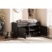 Baxton Studio Margaret Modern and Contemporary Dark Brown Wood 2-Door Shoe Cabinet with Faux Leather Seating Bench - BSOSR-001-Espresso