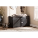 Baxton Studio Margaret Modern and Contemporary Dark Brown Wood 2-Door Shoe Cabinet with Faux Leather Seating Bench - BSOSR-001-Espresso