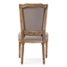 Baxton Studio Estelle  Chic Rustic French Country Cottage Weathered Oak Beige Fabric Button-tufted Upholstered Dining Chair - BSOTSF-9341
