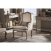 Baxton Studio Oreille French Provincial Style White Wash Distressed Two-tone Beige Upholstered Armchair - BSOASS561Mi-CG4