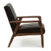 Baxton Studio Nikko Mid-century Modern Scandinavian Style Black Faux Leather Wooden Lounge Chair - BSOBBT8011A2-Black Chair
