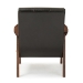 Baxton Studio Nikko Mid-century Modern Scandinavian Style Black Faux Leather Wooden Lounge Chair - BSOBBT8011A2-Black Chair