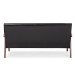 Baxton Studio Nikko Mid-century Modern Scandinavian Style Black Faux Leather Wooden 3-Seater Sofa - BSOBBT8011A2-Black Sofa
