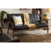 Baxton Studio Nikko Mid-century Modern Scandinavian Style Black Faux Leather Wooden 3-Seater Sofa - BSOBBT8011A2-Black Sofa