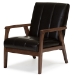 Baxton Studio Nikko Mid-century Modern Scandinavian Style Dark Brown Faux Leather Wooden Lounge Chair - BSOBBT8011A2-Brown Chair